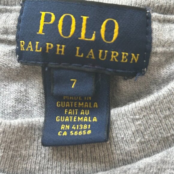Ralph Lauren Polo T Shirt Youth Boy Size 7 Size Small Gray Short Sleeve - Picture 4 of 8